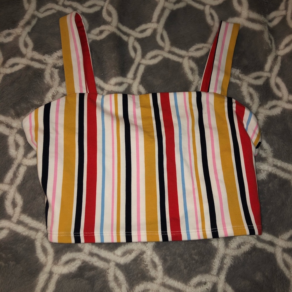 cropped forever 21 striped tank top